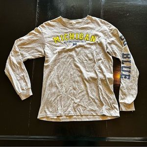Retro Medium Michigan University of Michigan Gray and Gold Go Blue Football